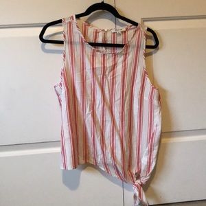 Madewell pink/white tank top